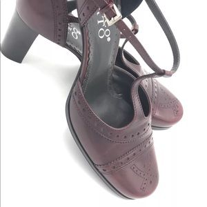 Franco Sarto strappy heels, buckled strap, size 7